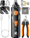 Lopsic S5 Pro Whisper Quiet Dog Nail Grinder Kit | 4 LED Lights | 3-Speed | Rechargeable | Safe for Dogs & Cats All Sizes