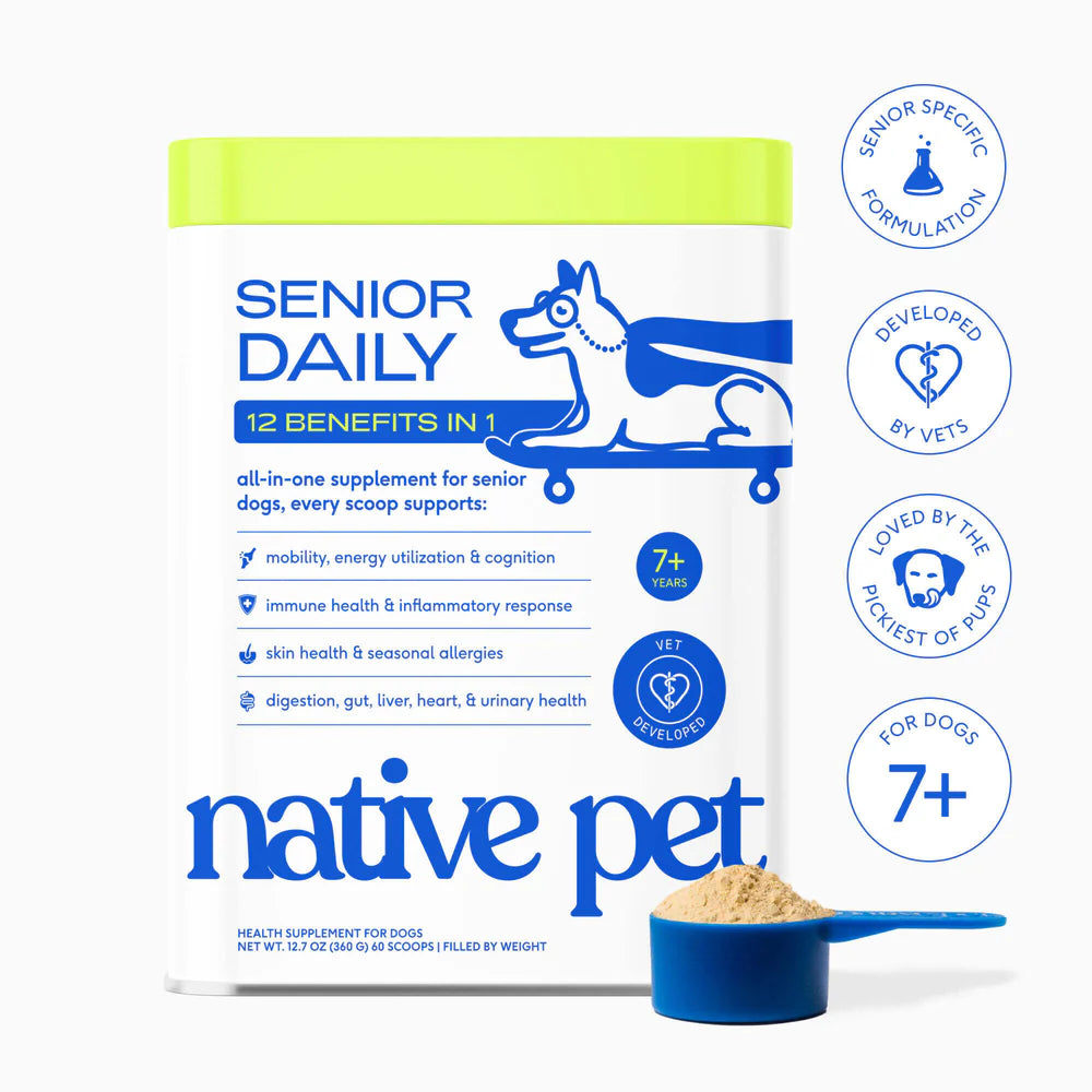 Native Pet Senior Daily – 12-in-1 Daily Supplement for Senior Dogs - 20% OFF USE CODE WAG20