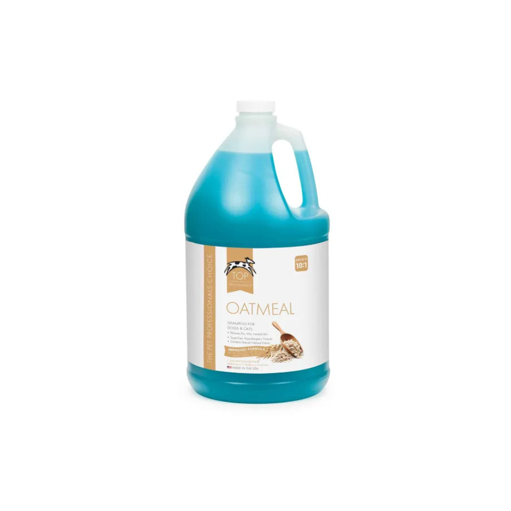 Top Performance Oatmeal Dog Shampoo and Cat Shampoo, 1 Gallon – Relief for Dry, Irritated & Itchy Skin